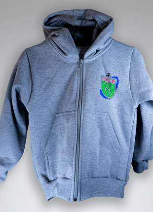 Polerón gris con cierre